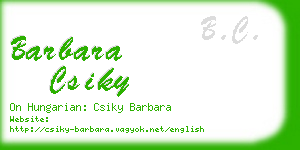 barbara csiky business card